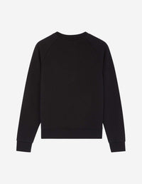 Sweatshirt à col rond ajusté avec écusson - Black