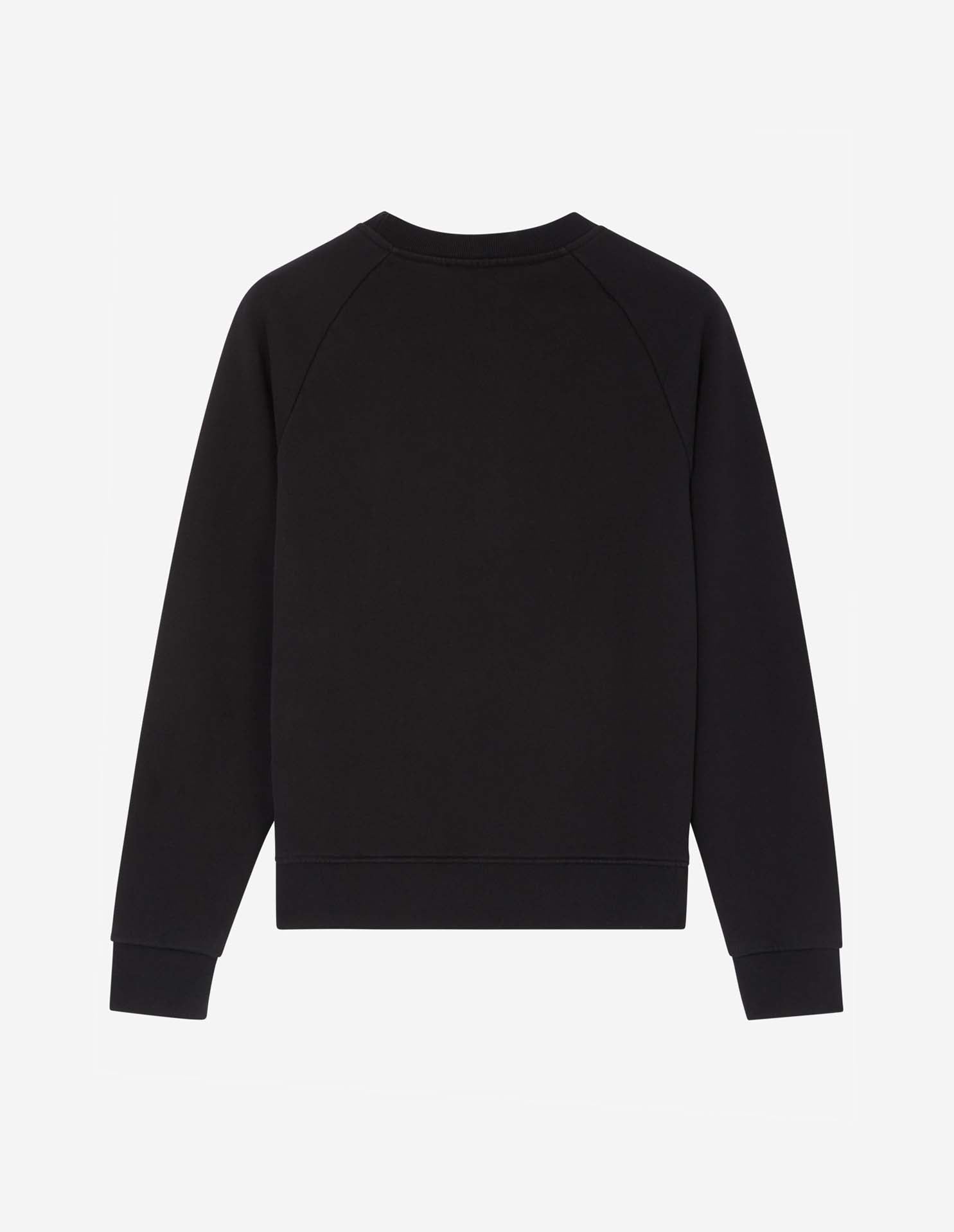 Sweatshirt à col rond ajusté avec écusson - Black