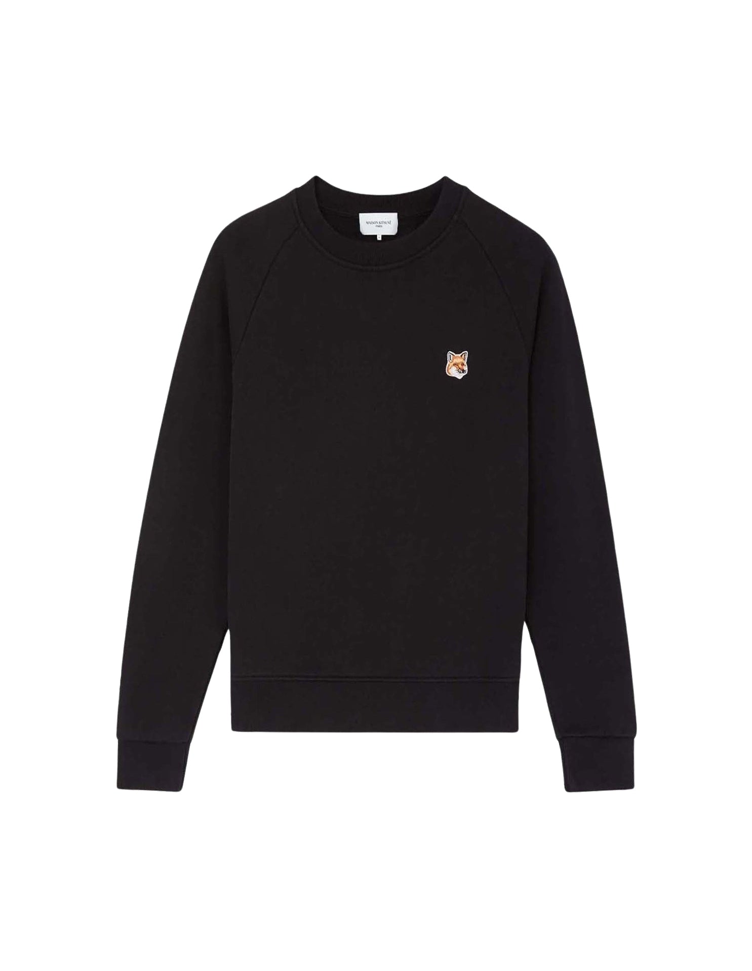 Sweatshirt à col rond ajusté avec écusson - Black
