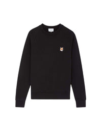 Sweatshirt à col rond ajusté avec écusson - Black