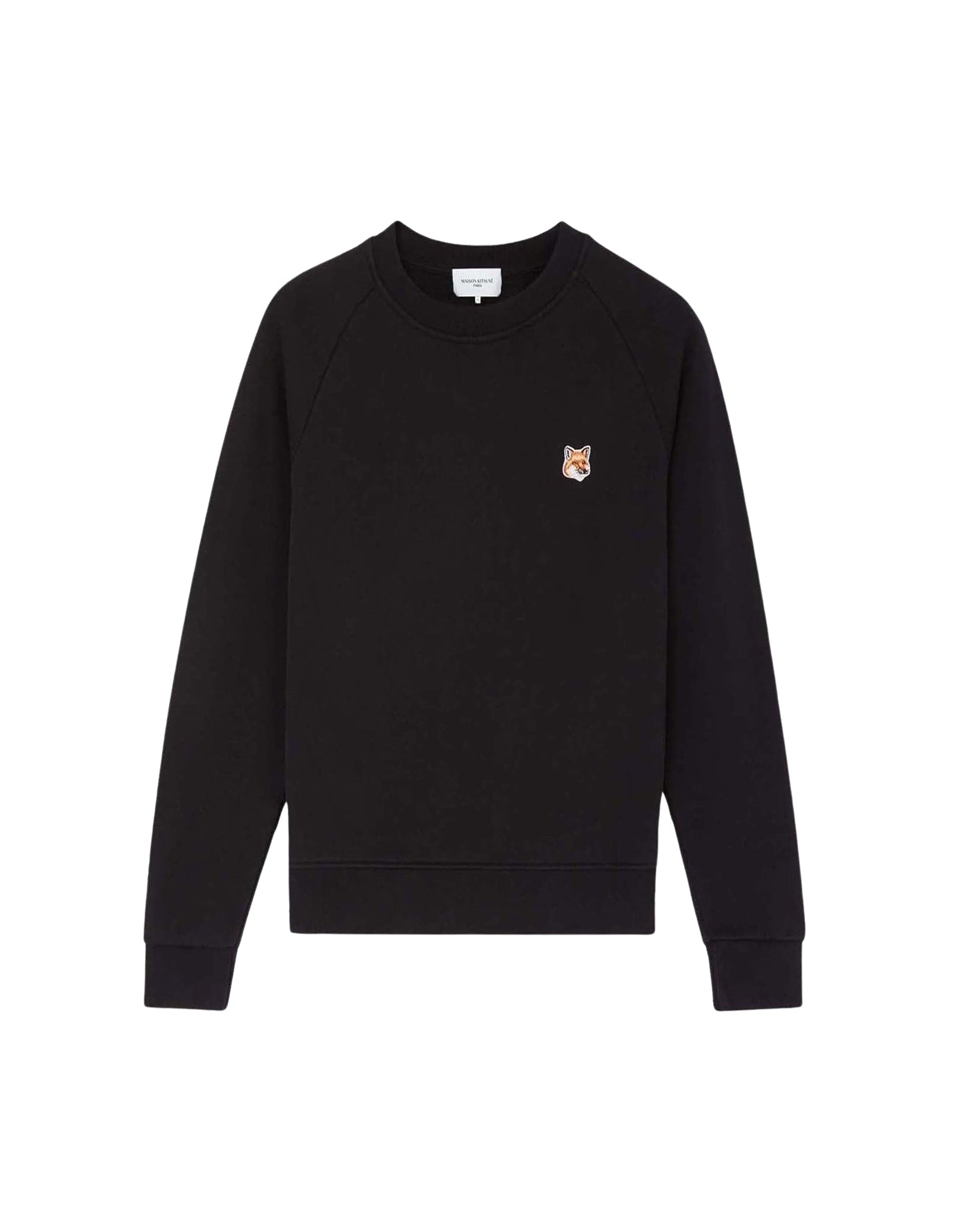 Sweatshirt à col rond ajusté avec écusson - Black