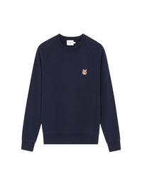 Sweatshirt à col rond ajusté avec écusson - Navy