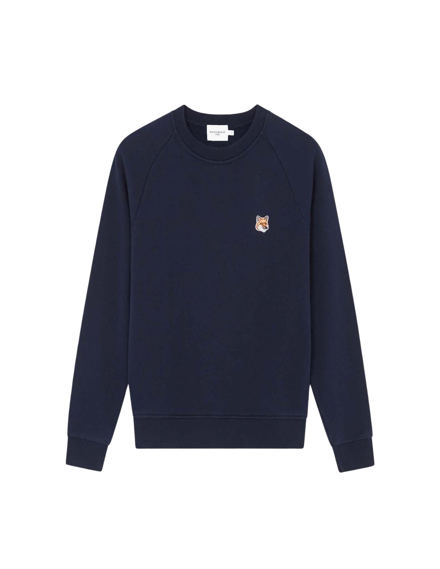 Sweatshirt à col rond ajusté avec écusson - Navy