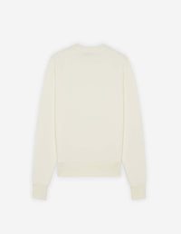 Sweatshirt à col rond ajusté avec écusson - Ecru