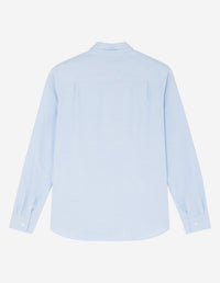 Chemise ajustée à col italien et manches longues - Light Blue