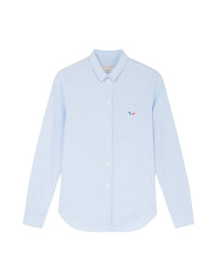 Chemise ajustée à col italien et manches longues - Light Blue