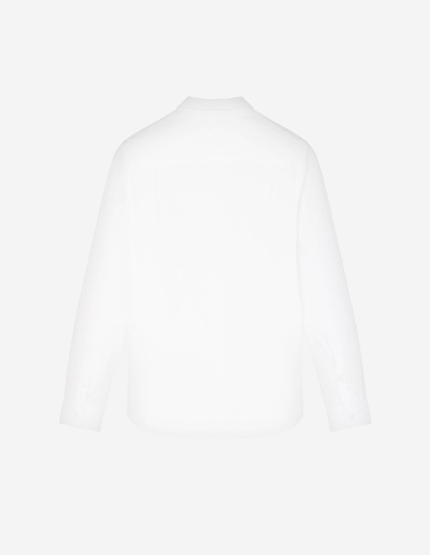 Chemise ajustée à col italien et manches longues - White