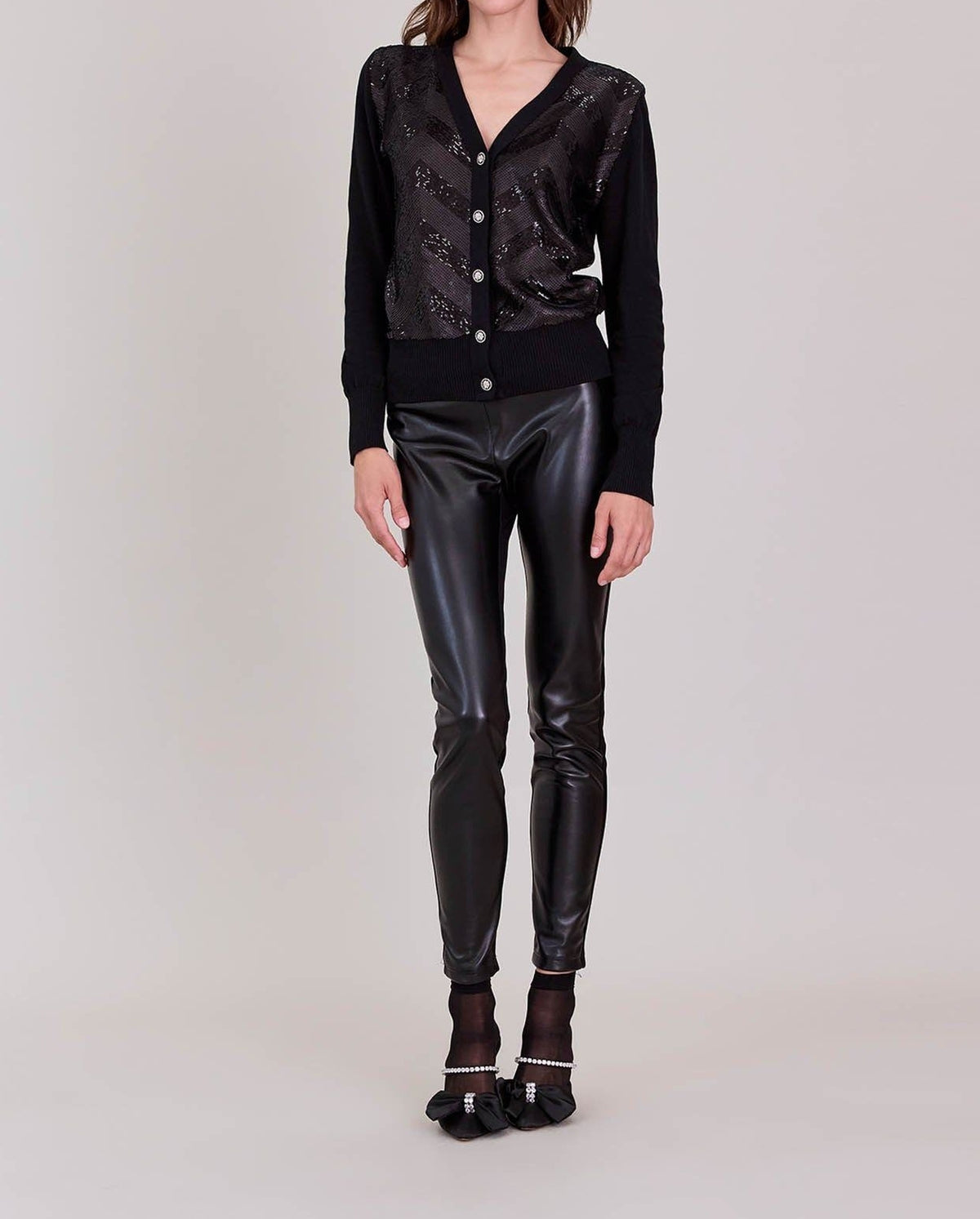 Azaleechev cotton cardigan - Black
