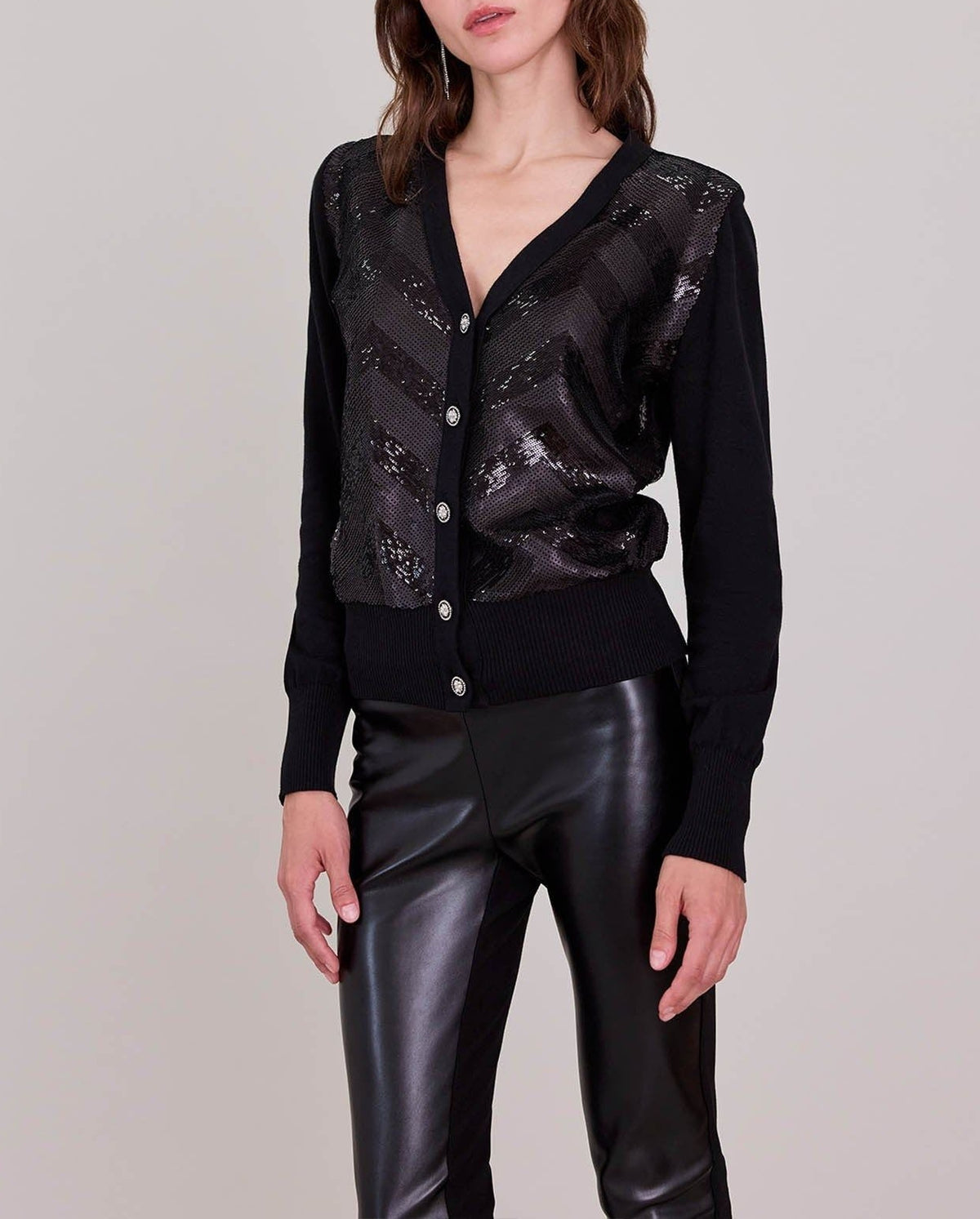 Azaleechev cotton cardigan - Black