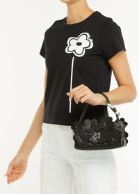 Mini sac The Mini Dual Top Handle en cuir - Black