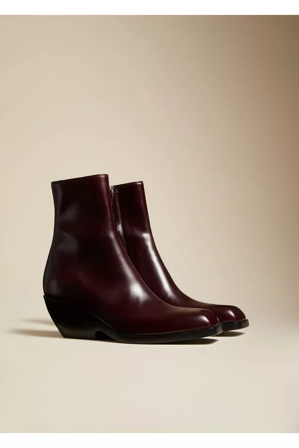 Hooper ankle boot in leather - Deep Wine