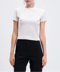 SNOW // white piercing t-shirt