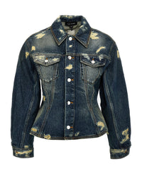 16 NEW / 16 TROCA /208,5€   Veste en jean Rip & Repair à côtes - Punk Indigo