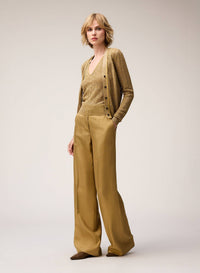 GOLD LUREX JACQUARD KNIT CARDIGAN