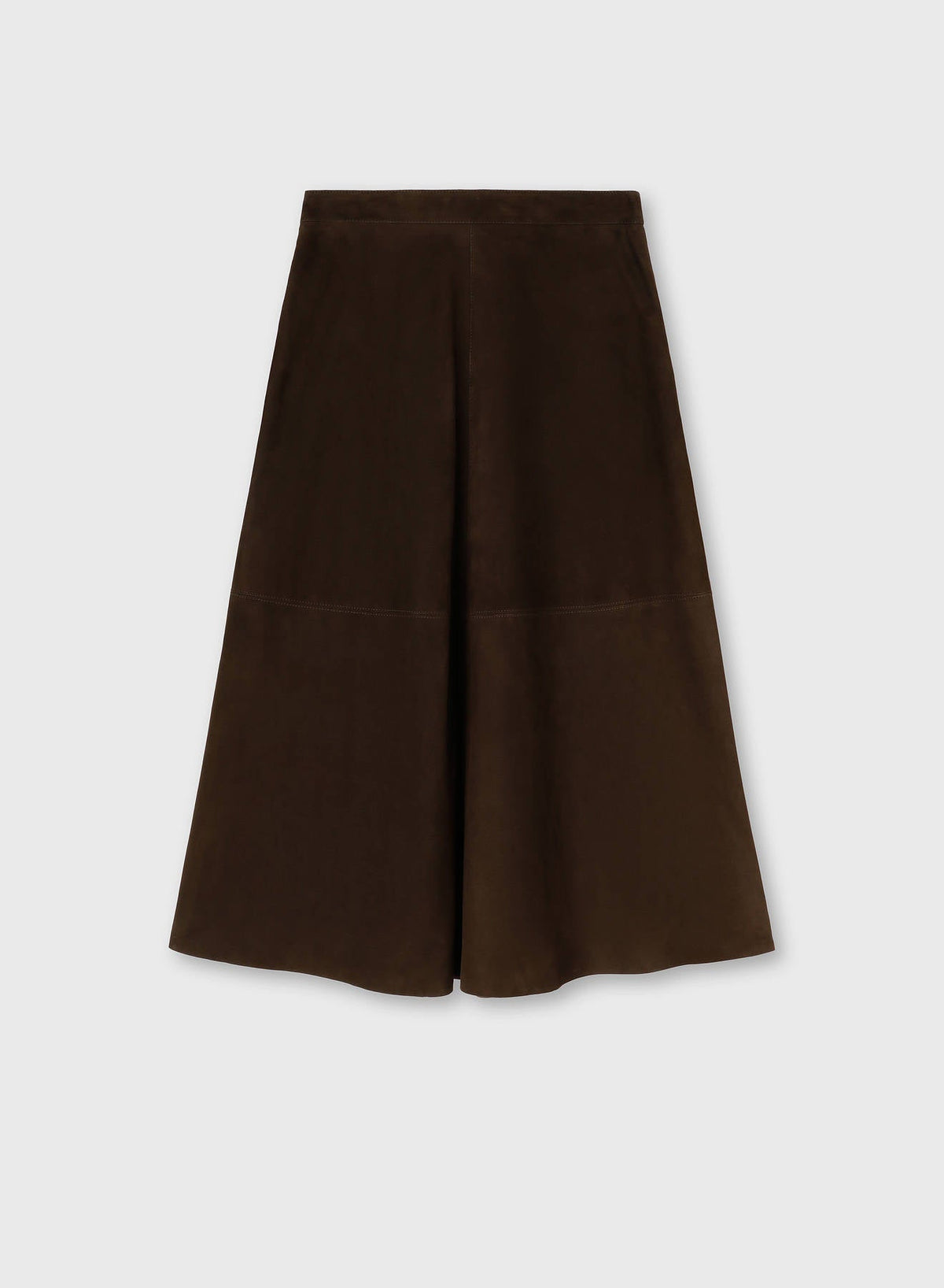CHOCOLATE SUEDE MIDI SKIRT