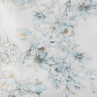 Esquisse pillow case in cotton voile - Turquoise & Sable