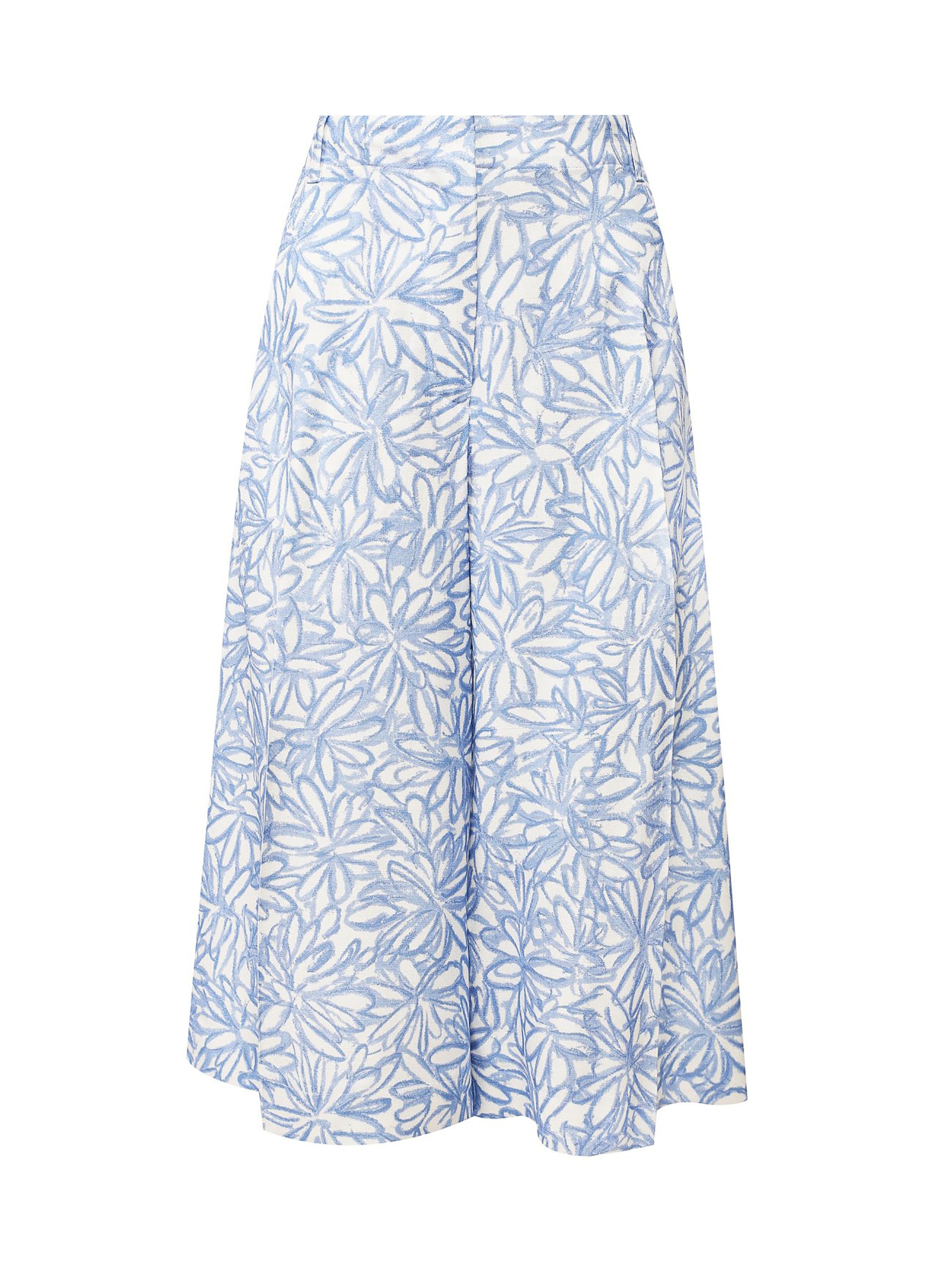Jupe culotte évasée - Blue Flowers