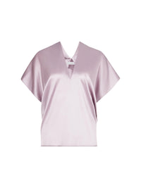 Blouse à col halter en soie - Mauve