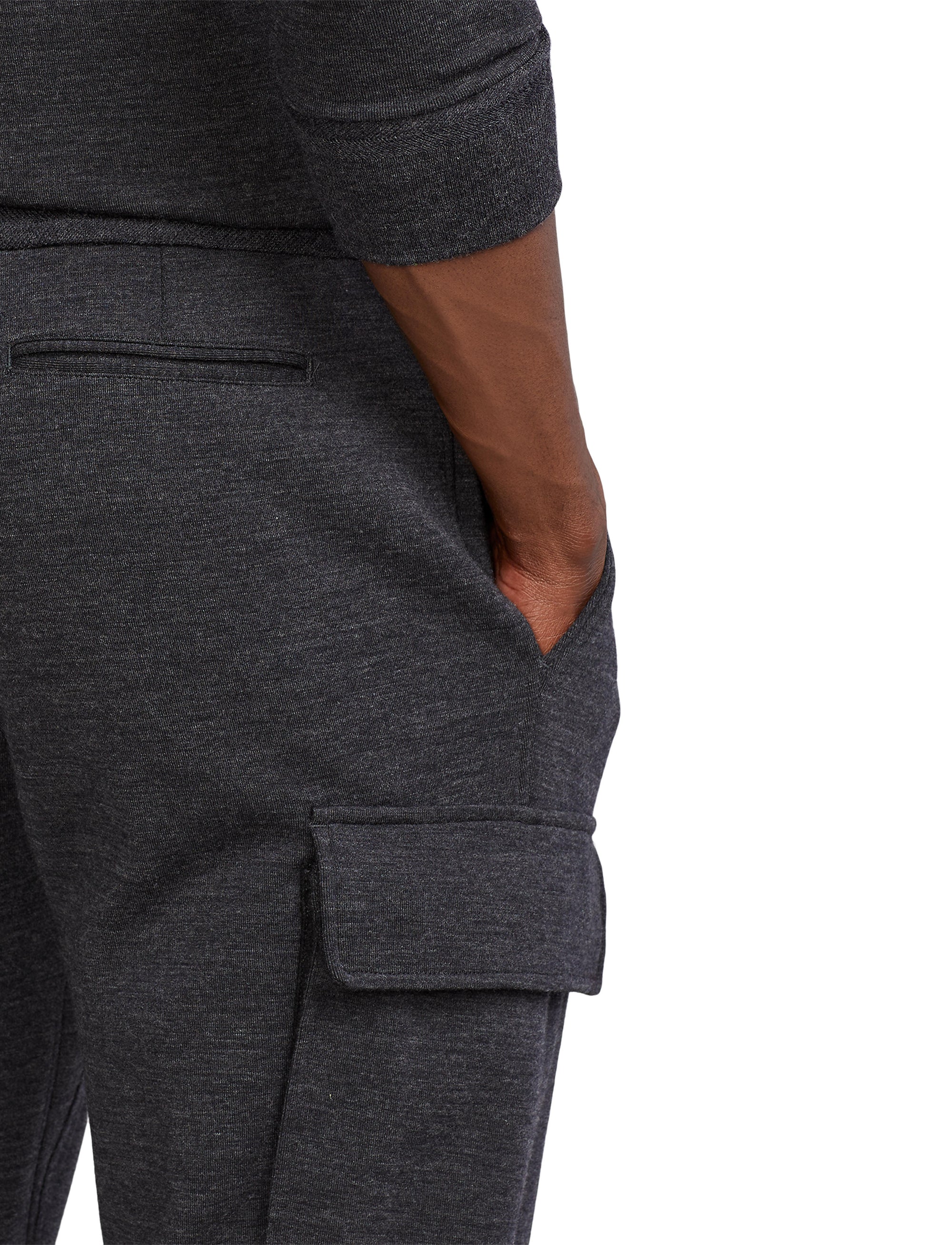 Pantalon de jogging cargo en laine - Charcoal Melange