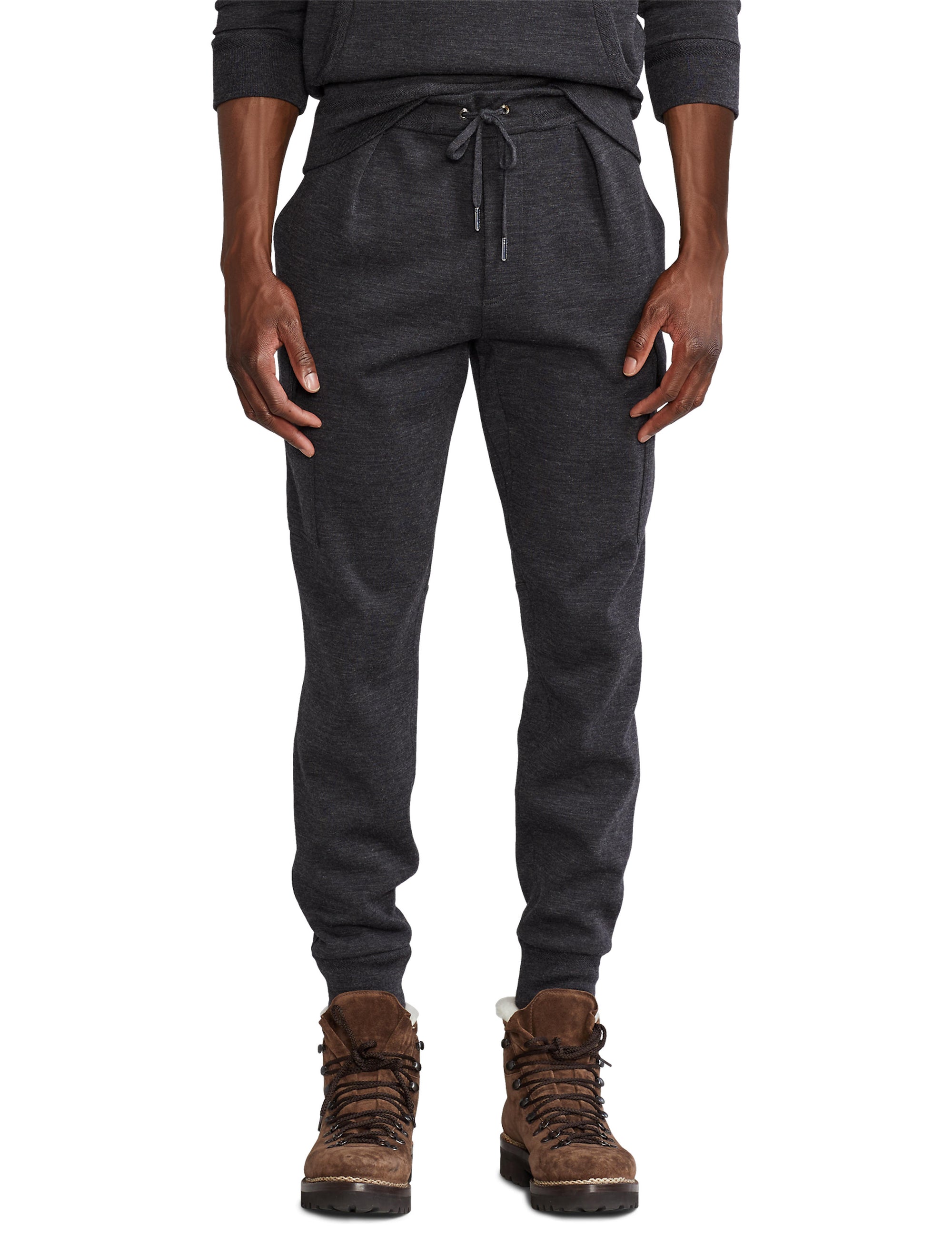 Pantalon de jogging cargo en laine - Charcoal Melange