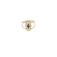 Yellow gold and silver ring set with diamonds - Noir Diamant