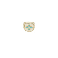 Bague en or jaune - Turquoise & Résine