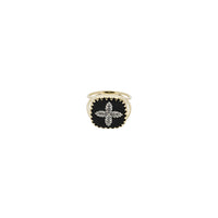 Bague en or jaune et argent sertie de diamant - Noir Diamant