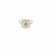 Bague en or jaune et or blanc sertie de diamant - Diamant