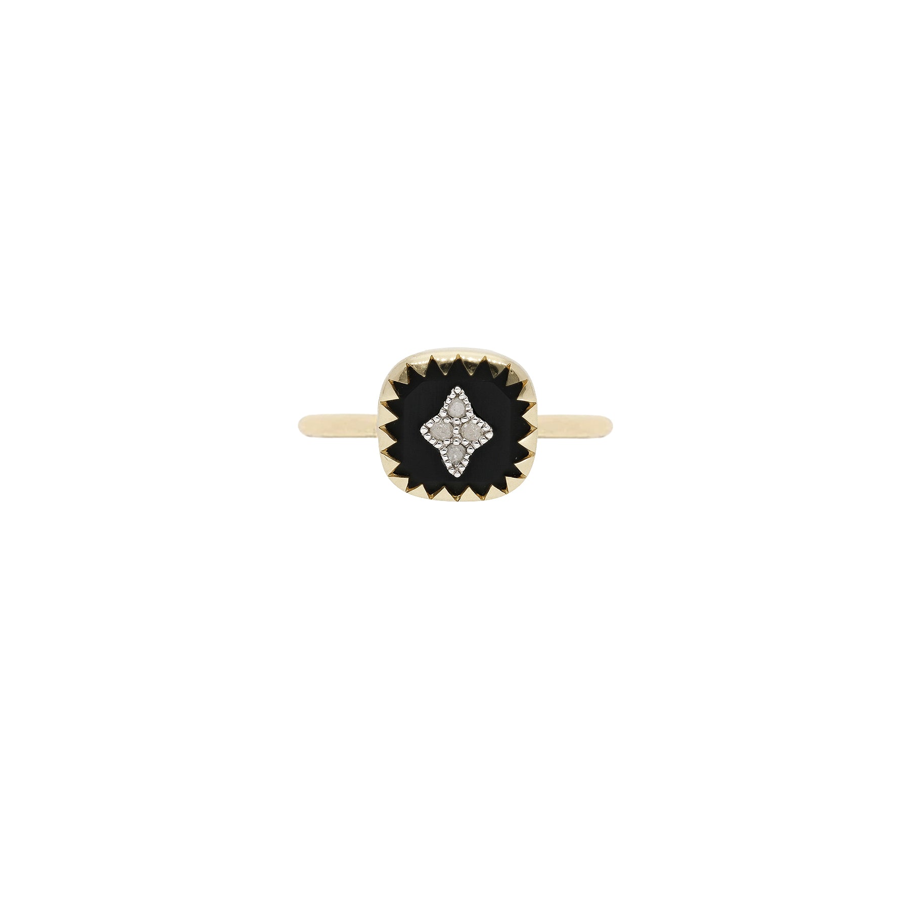 Bague losange en or jaune et or blanc avec diamant - Diamant & Résine