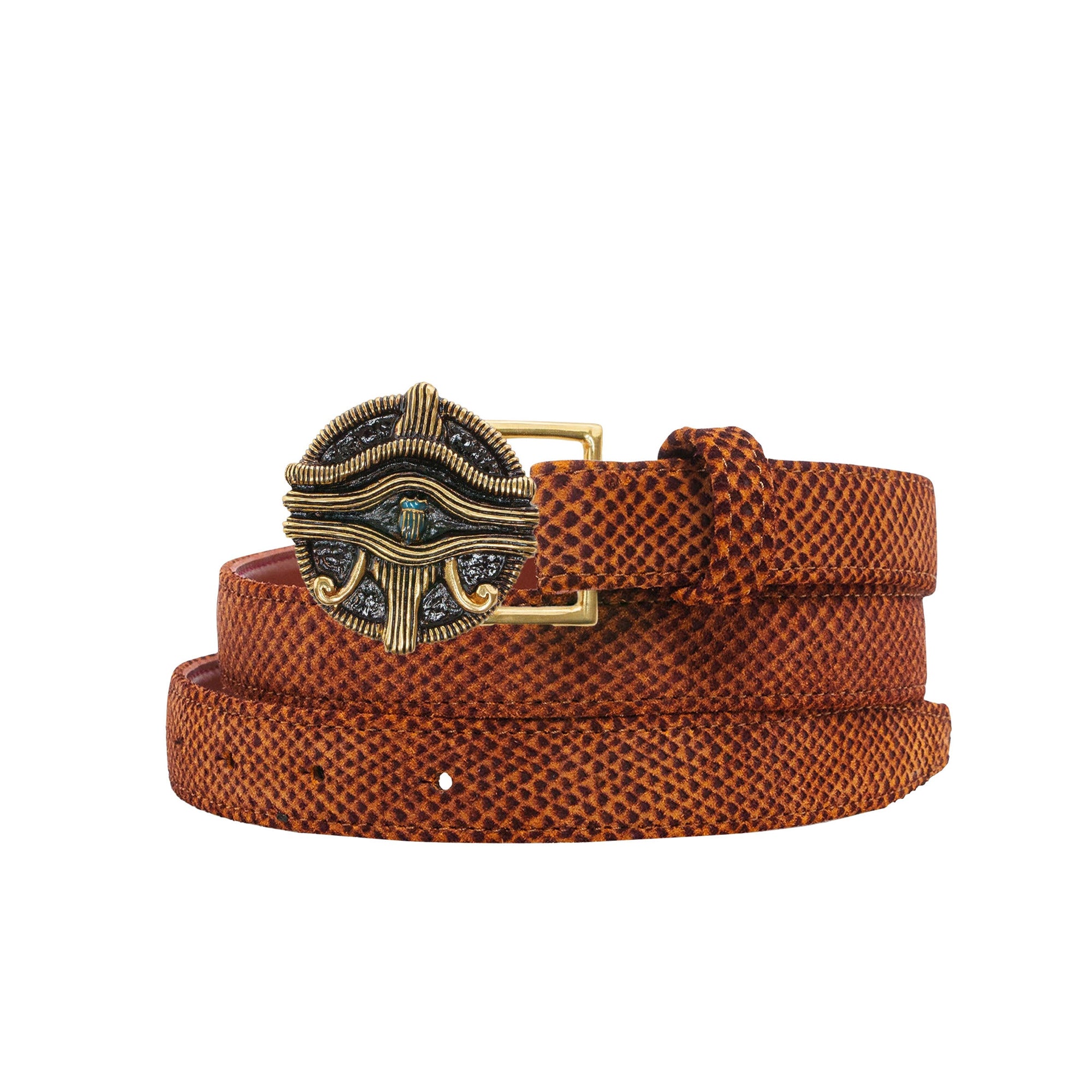 Calfskin Oudjat eye mini belt - Sekhmet