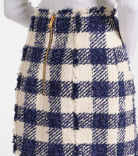Jupe courte en tweed - Marine & Blanc