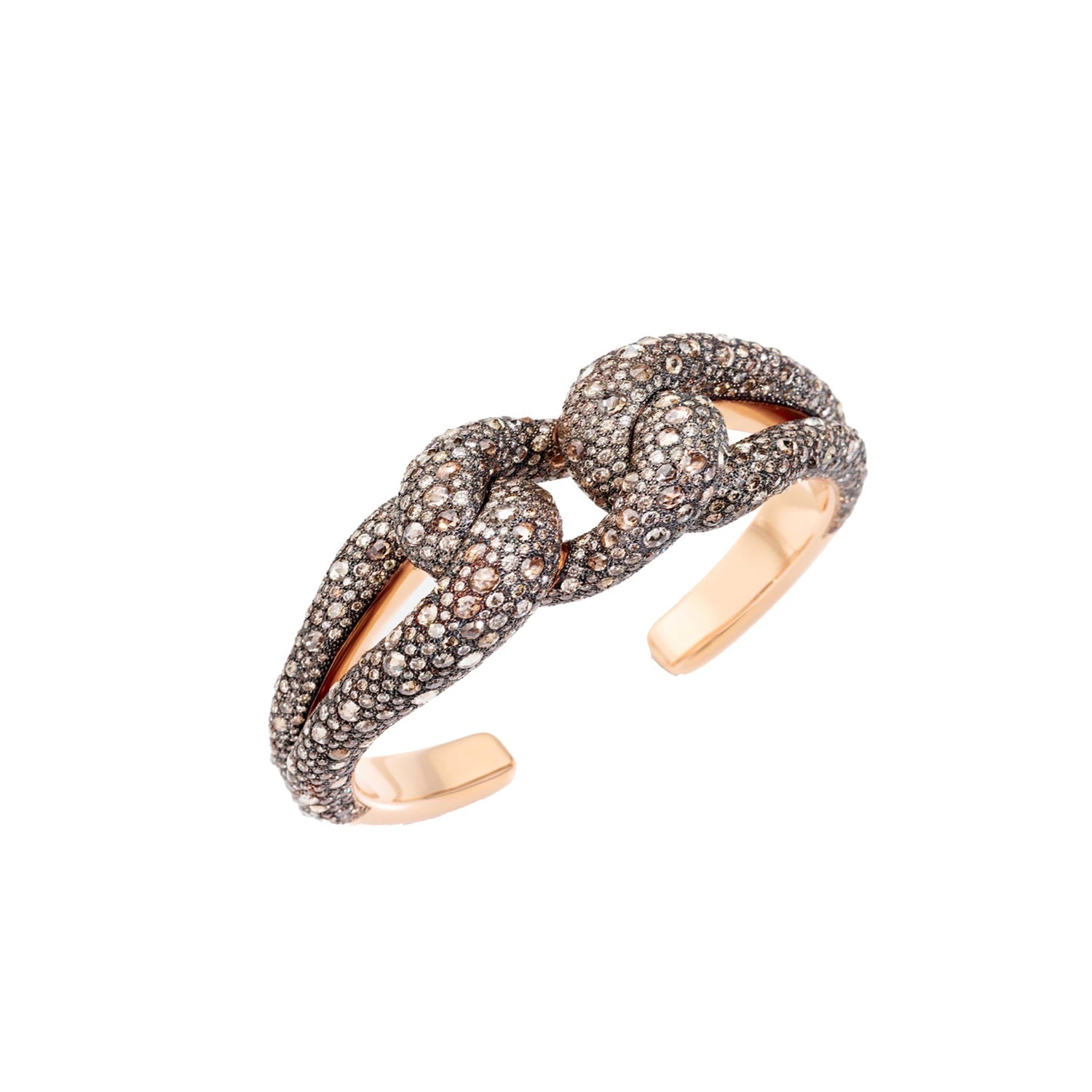 Bracelet jonc Catene en Or rose 18K & Diamant