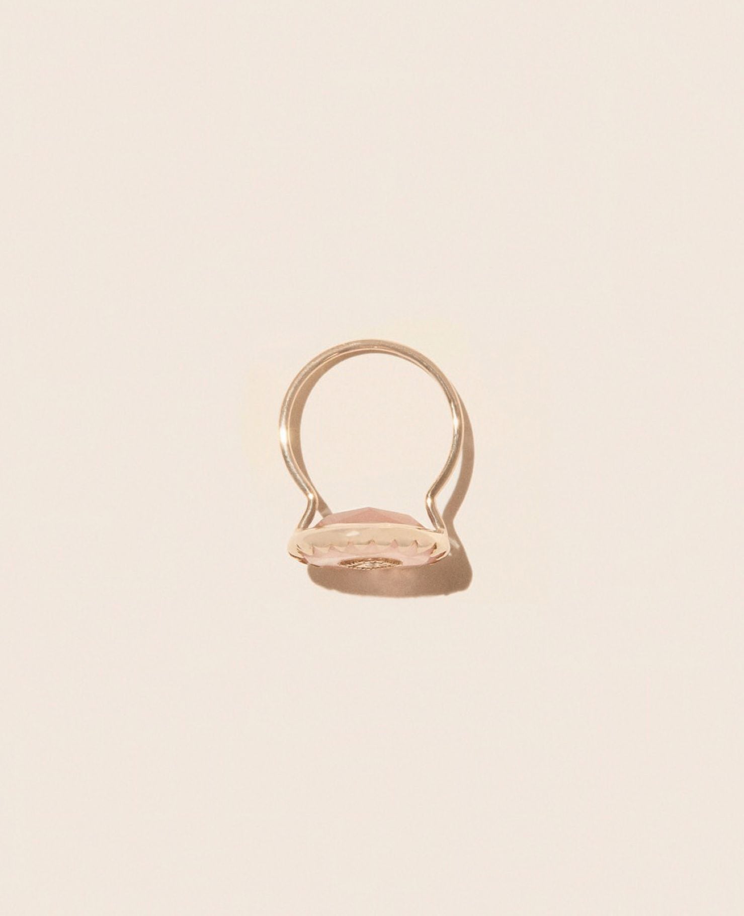 Bague Souad en or jaune avec diamant - Quartz Rose