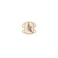 Varda N°1 ring in yellow gold and silver - Nanogem