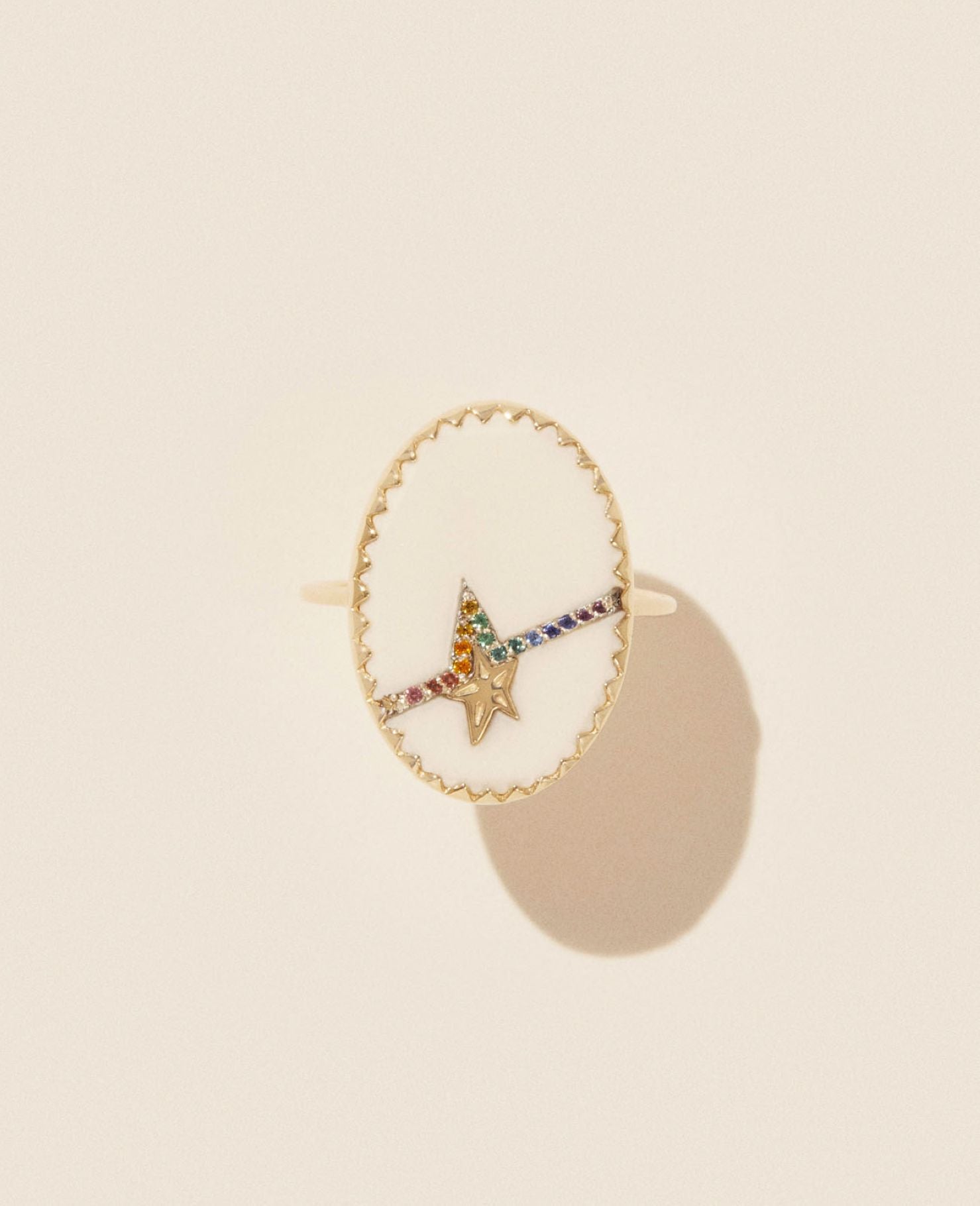 ZDELETE REF A 0 Bague VARDA N°3 Bague BLANC RAINBOW