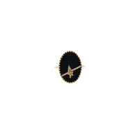 Bague Varda N°3 en or jaune et argent avec diamant - Noir Diamant