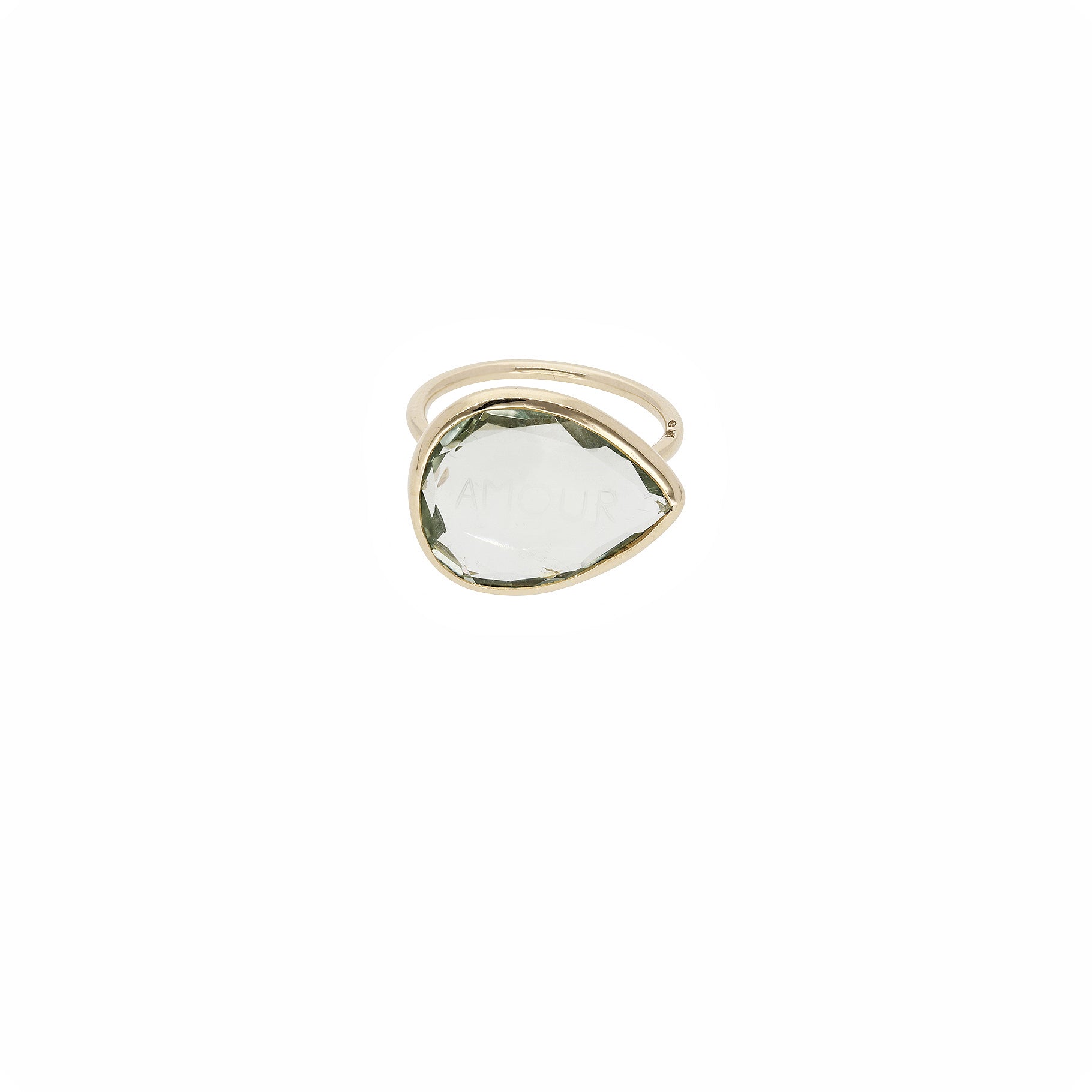 Bague Amour en or jaune - Améthyste Verte