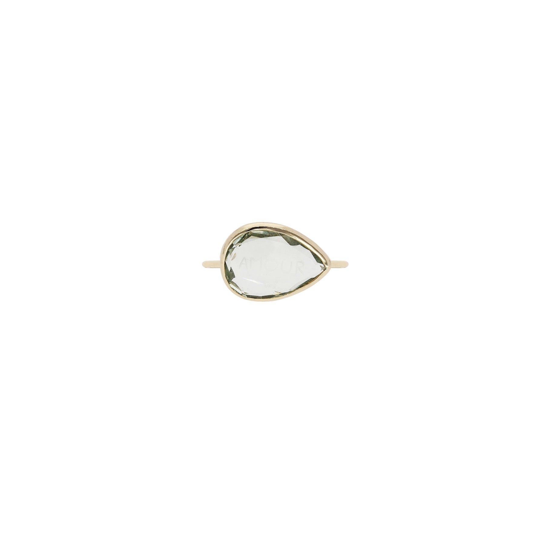 Bague Amour en or jaune - Améthyste Verte