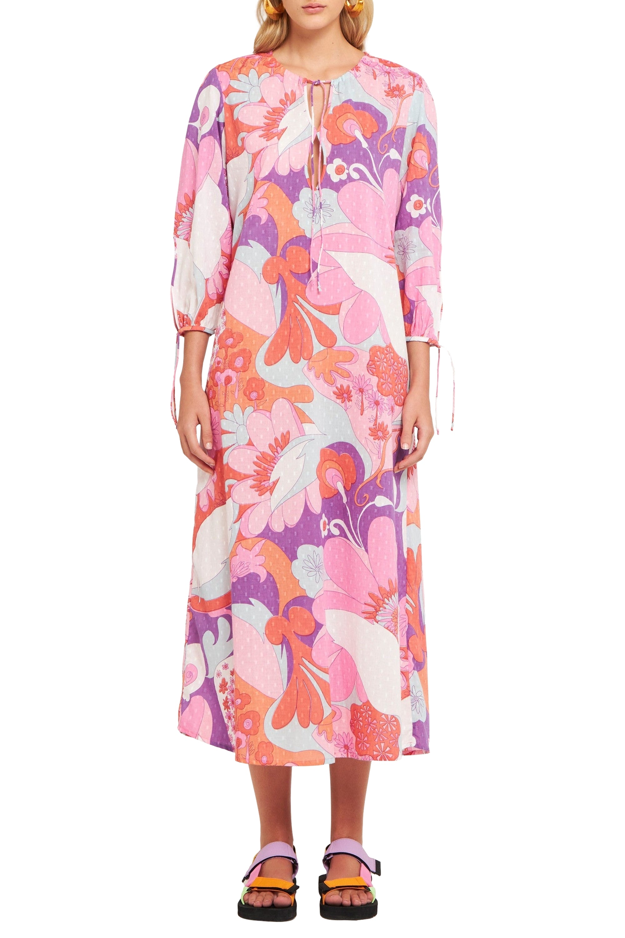 Robe longue plumetis Bahia - Pink