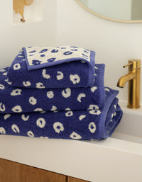 Drap de bain moelleux en coton éponge - Blue Léo