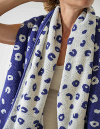 Serviette de toilette moelleuse en coton éponge - Blue Léo