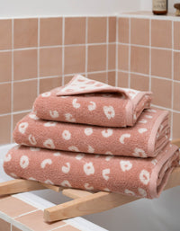 Serviette de toilette moelleuse en coton éponge - Pink Léo
