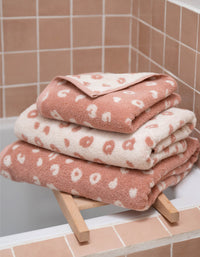 Drap de bain moelleux en coton éponge - Pink Léo