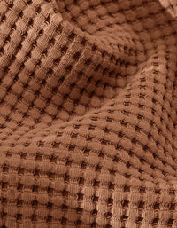 Serviettes invités en coton nid d'abeille - Caramel