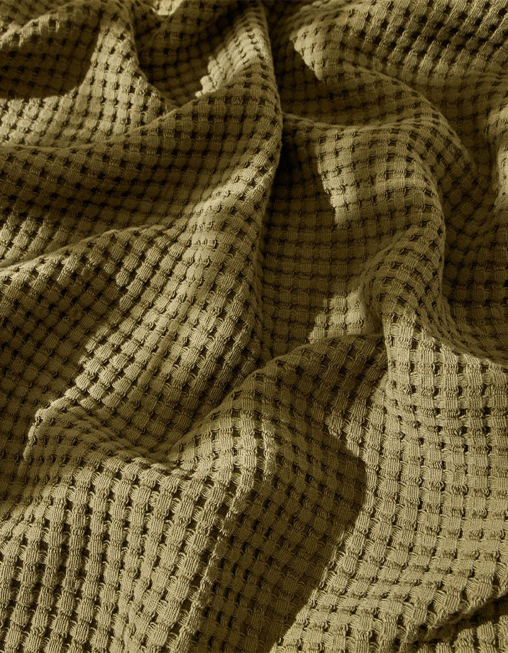 Drap de bain en coton nid d'abeille - Mousse