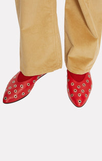 Ballerines Charlotte en cuir - Rouge
