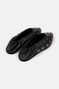 Ballerines Charlotte en cuir - Noir