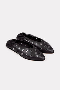Ballerines Charlotte en cuir - Noir