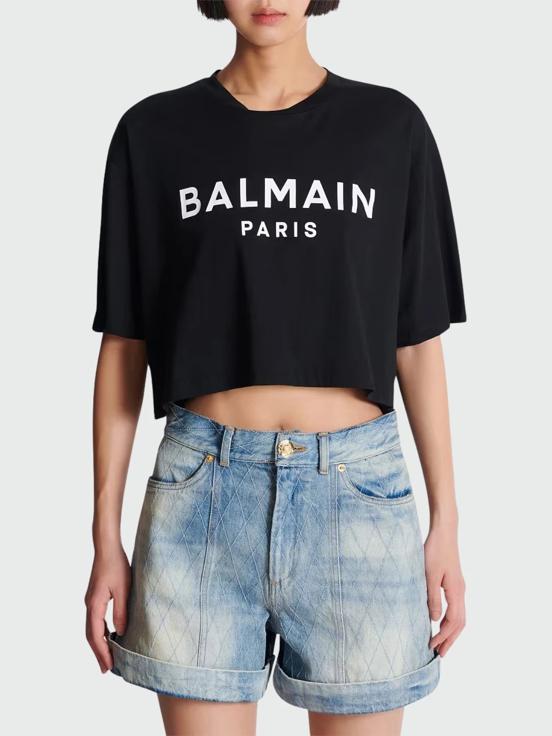 T-shirt imprimé balmain paris - Noir & Blanc
