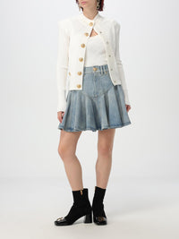 Cardigan en maille ajourée vichy - Blanc